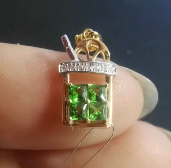 18金 ダイヤモンドチャーム ペンダント K18YG 18K ネックレスチャーム ダイヤモンド ピンク カラーストーン バチカン メロンソーダ カクテル ビール パフェ ワイン - Jewelry Hills Tokyo
