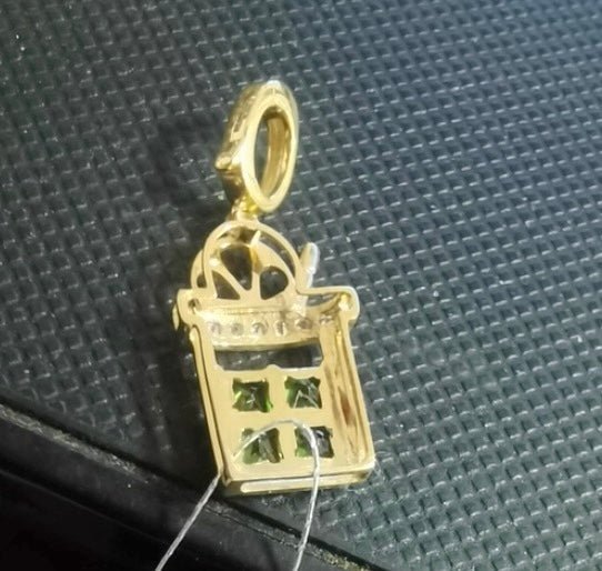 18金 ダイヤモンドチャーム ペンダント K18YG 18K ネックレスチャーム ダイヤモンド ピンク カラーストーン バチカン メロンソーダ カクテル ビール パフェ ワイン - Jewelry Hills Tokyo