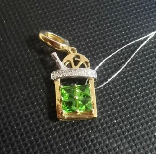 18金 ダイヤモンドチャーム ペンダント K18YG 18K ネックレスチャーム ダイヤモンド ピンク カラーストーン バチカン メロンソーダ カクテル ビール パフェ ワイン - Jewelry Hills Tokyo