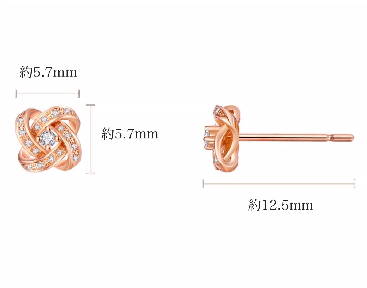 K18YG WG PG 四ツ葉 花 ピアス スタッドピアス ダイヤモンドピアス イエローゴールド ダイヤ クローバー カメリア 18K YG ダイヤモンド