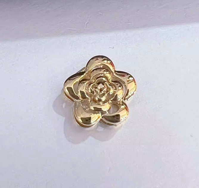 K18YG WG ペンダント カメリア 薔薇 花 18K YG イエローゴールド WG ホワイトゴールド ネックレスチャーム ブレスレットチャーム パーツ