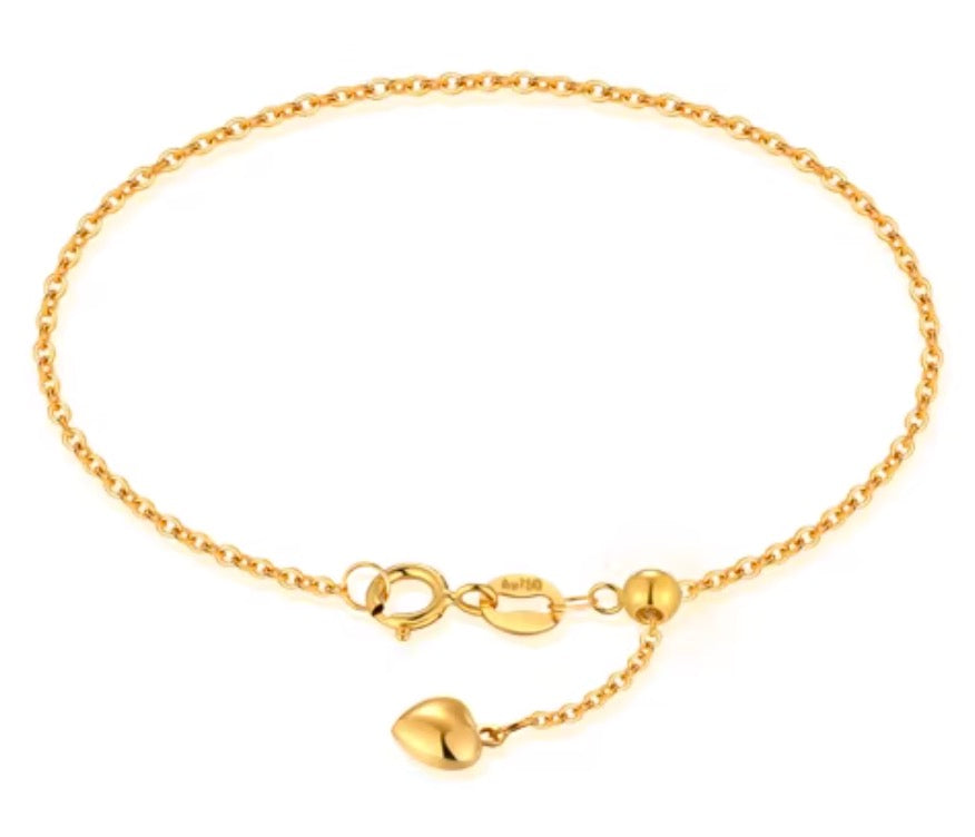 k18yg wg pg chain bracelet heart