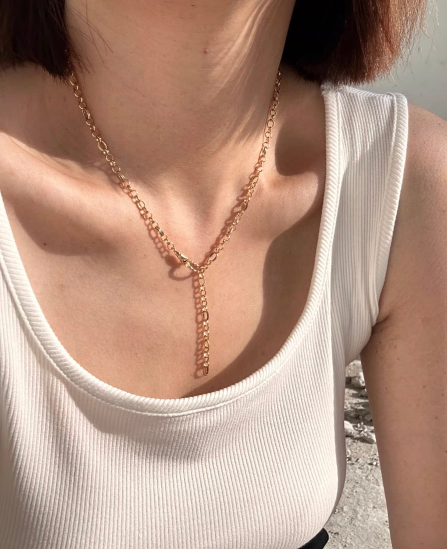 K18YG オーバルチェーン デザインチェーン イエローゴールド ネックレス 18k メンズ レディース 太め 太い オーバルミックスチェーン