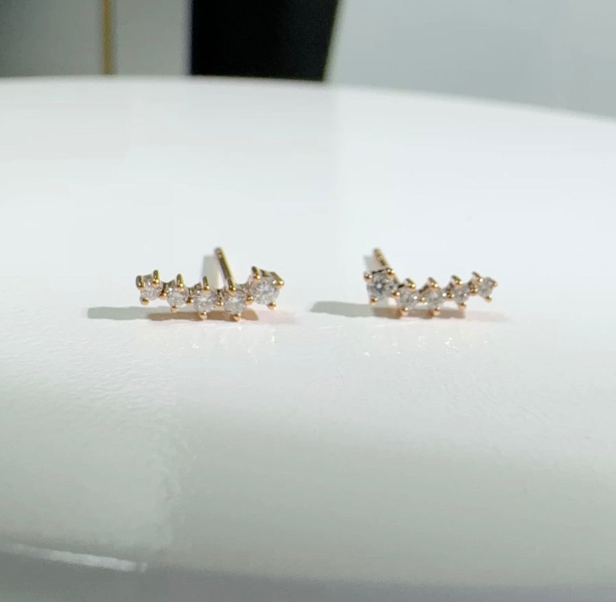 K18PG WG YG スマイルピアス シングル 片耳用 ダイヤモンド 18k