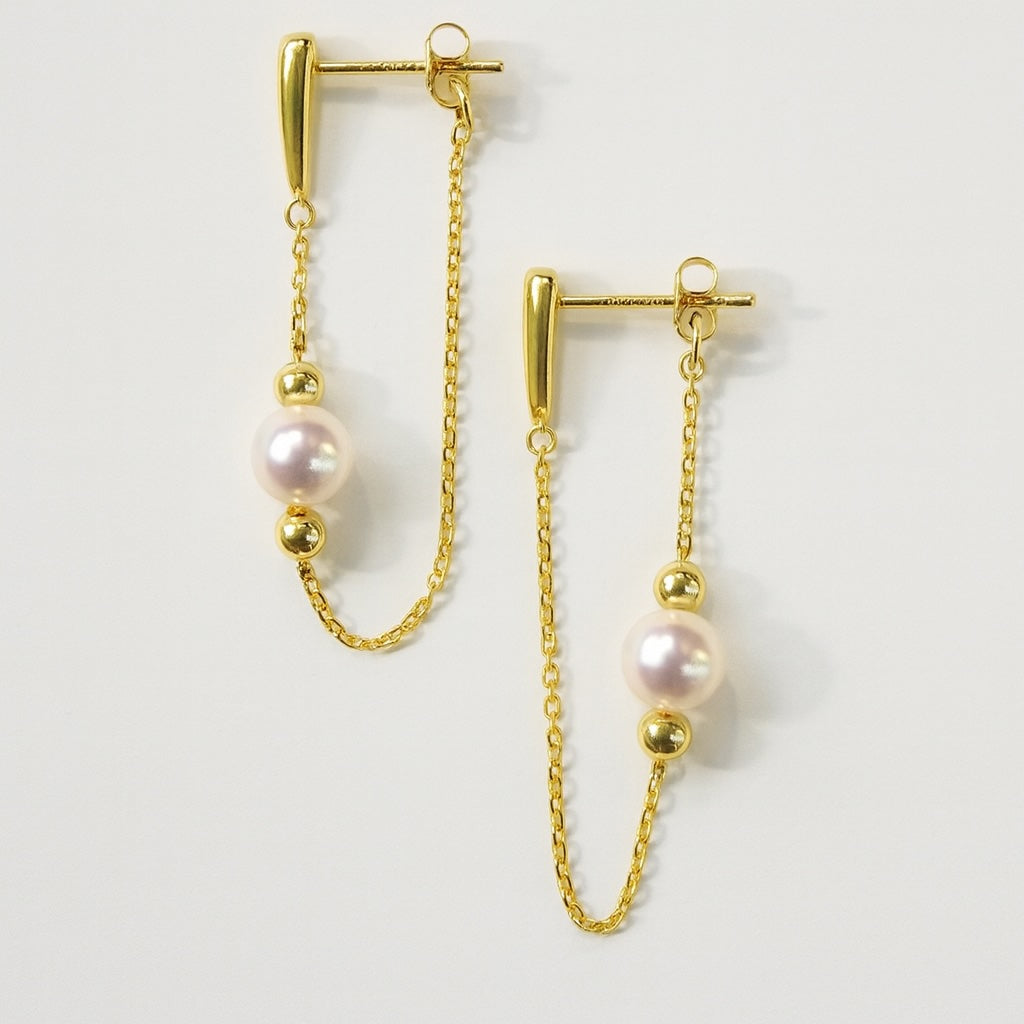 18k yellow gold akoya pearl earrings