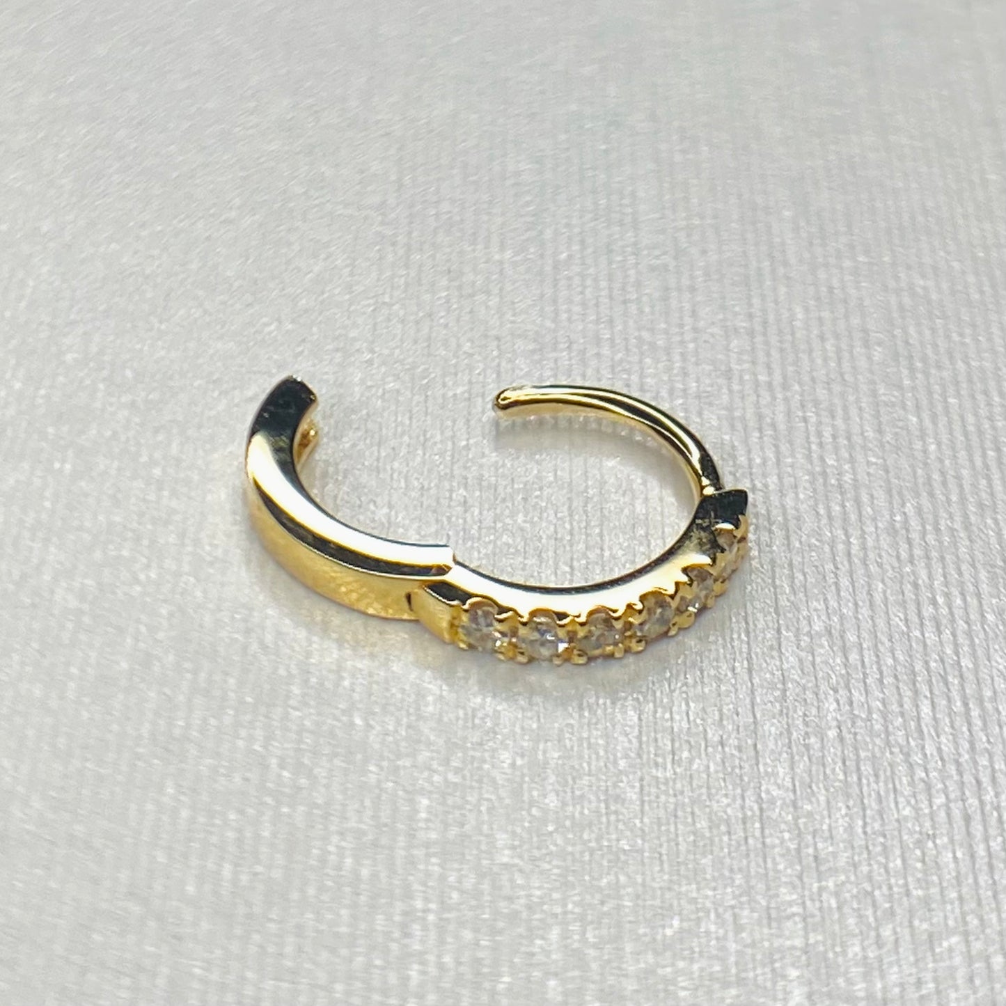 K18YG K18WG クリッカー シングルピアス ダイヤモンド バチカン ダイヤ 18K YG イエローゴールド ラウンド 丸 ピアス 片耳 K18 フープピアス メンズ レディース