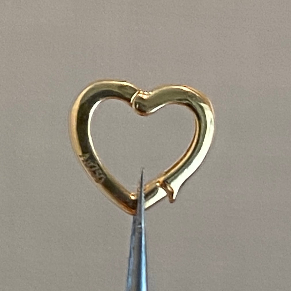 K18YG WG PG ハート チャーム 18金 クラスプ 留め具 チェーンパーツ コマ 18K 開口 繋ぎ イエローゴールド ホワイトゴールド ハート型