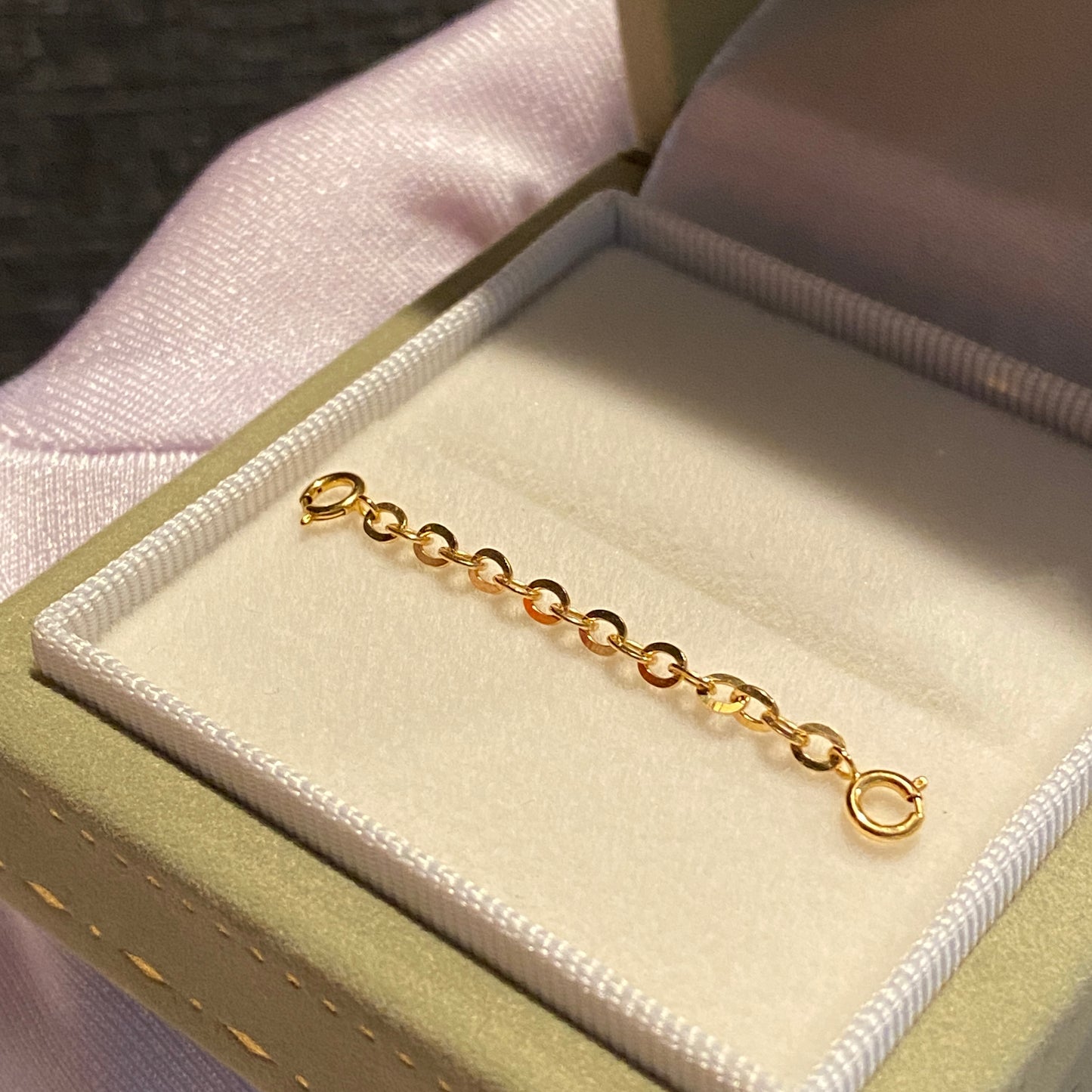 18K Yellow Gold, White Gold, and PG Azuki Chain with Clasp, Adjuster, 3cm-10cm, Necklace/Bracelet Parts