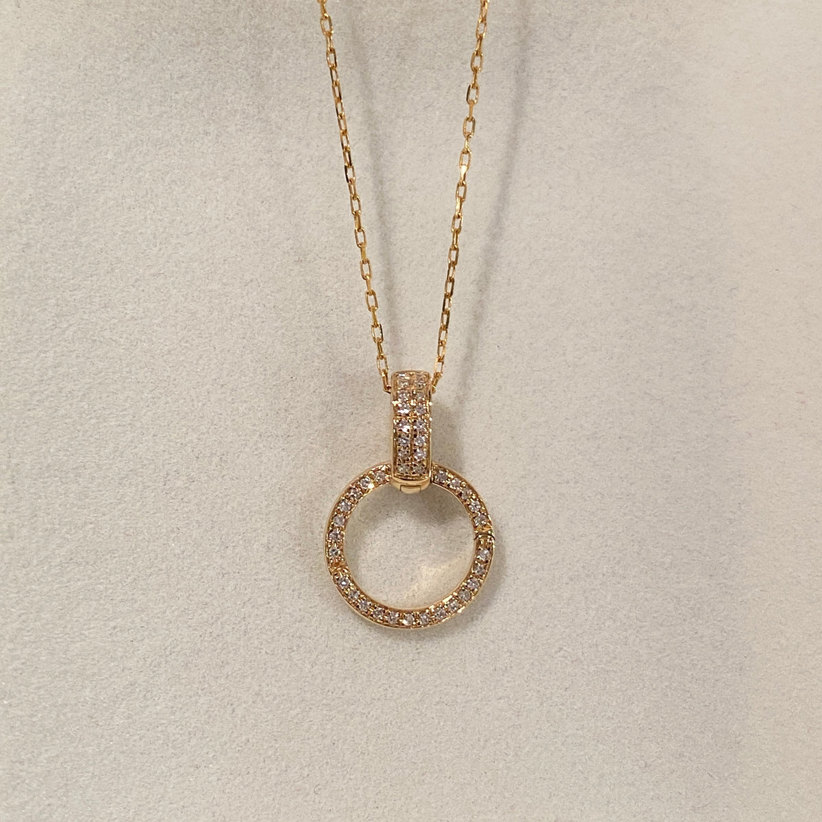 K18YG WG PG ダイヤモンド バチカン 大きめ 18金 18K 安全ロック付き 爪ロック ペンダント繋ぎ チャーム パーツ