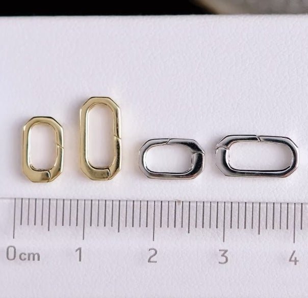 K18/K14 YG WG PG パーツ スクエア オーバル クラスプ 開口 四角 スクエア バチカン チャーム 18K パーツ クラスプ 開閉 コマ 繋ぎ YG イエローゴールド K18WG ホワイトゴールド K18PG ピンクゴールド 便利パーツ - Jewelry Hills Tokyo