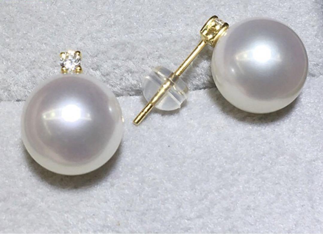 K18WG ホワイトゴールド 白蝶真珠 ホワイトパール ピアス スタッドピアス 18金 18k - Jewelry Hills Tokyo