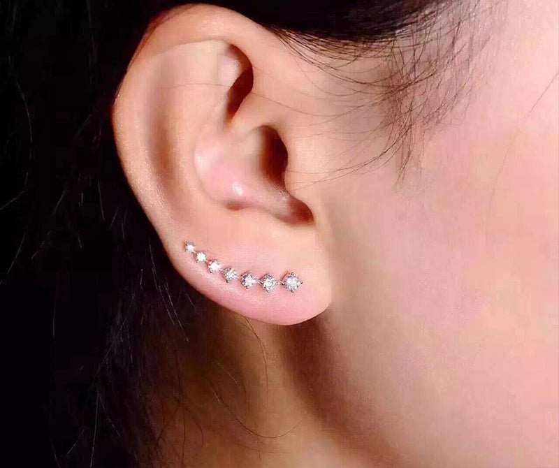 K18WG PG YG ピアス イヤーカフ スマイル ダイヤモンド ダイヤ スマイルピアス ホワイトゴールド イエローゴールド ピンクゴールド - Jewelry Hills Tokyo