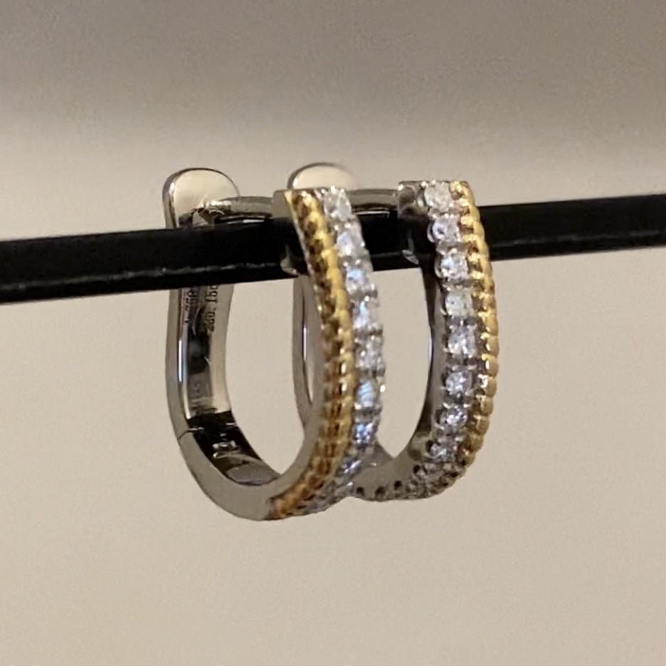 K18WG PG YG ダイヤモンド ピアス フープピアス リングピアス 馬蹄 ホースシュー 馬の蹄 U U字 シンプル 18K ホワイトゴールド イエローゴールド ピンクゴールド - Jewelry Hills Tokyo