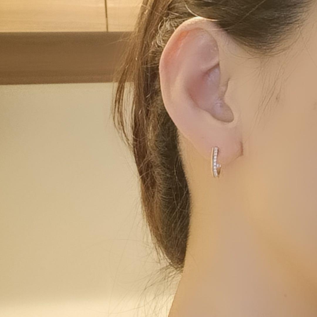 K18WG PG YG ダイヤモンド ピアス フープピアス リングピアス 馬蹄 ホースシュー 馬の蹄 U U字 シンプル 18K ホワイトゴールド イエローゴールド ピンクゴールド - Jewelry Hills Tokyo
