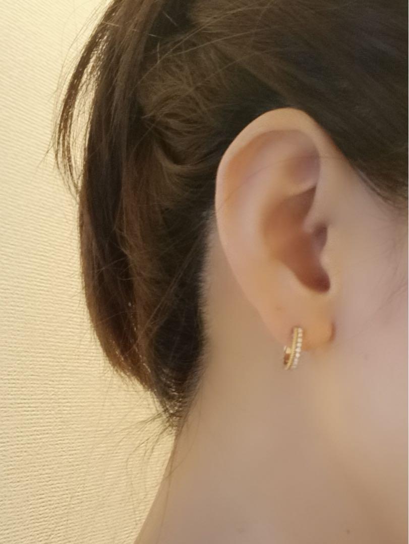 K18WG PG YG ダイヤモンド ピアス フープピアス リングピアス 馬蹄 ホースシュー 馬の蹄 U U字 シンプル 18K ホワイトゴールド イエローゴールド ピンクゴールド - Jewelry Hills Tokyo
