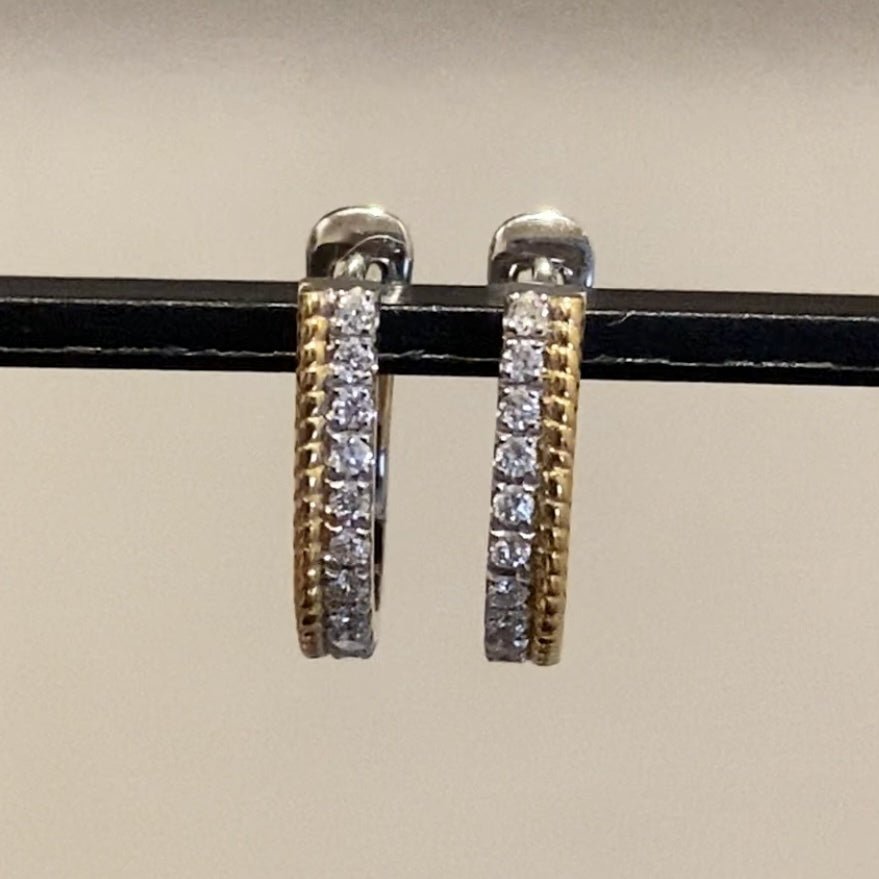 K18WG PG YG ダイヤモンド ピアス フープピアス リングピアス 馬蹄 ホースシュー 馬の蹄 U U字 シンプル 18K ホワイトゴールド イエローゴールド ピンクゴールド - Jewelry Hills Tokyo