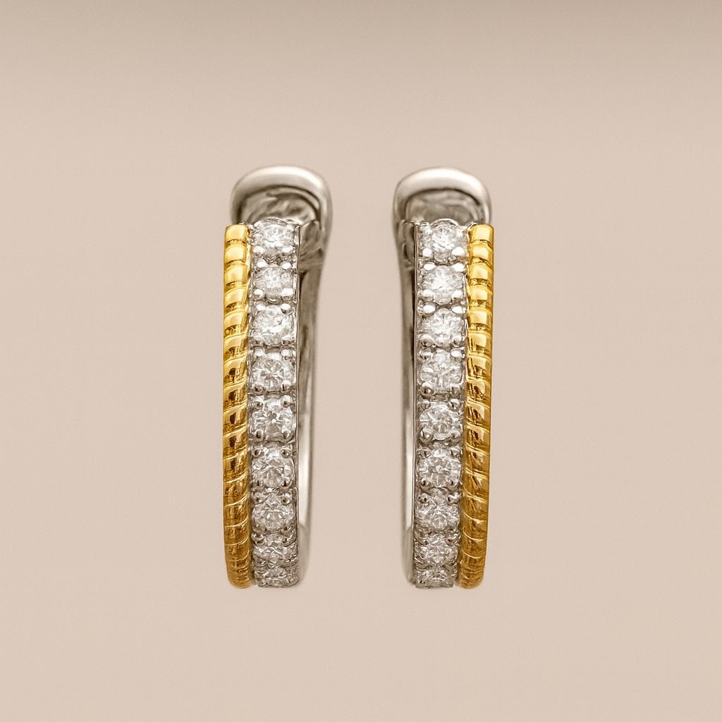 K18WG PG YG ダイヤモンド ピアス フープピアス リングピアス 馬蹄 ホースシュー 馬の蹄 U U字 シンプル 18K ホワイトゴールド イエローゴールド ピンクゴールド - Jewelry Hills Tokyo