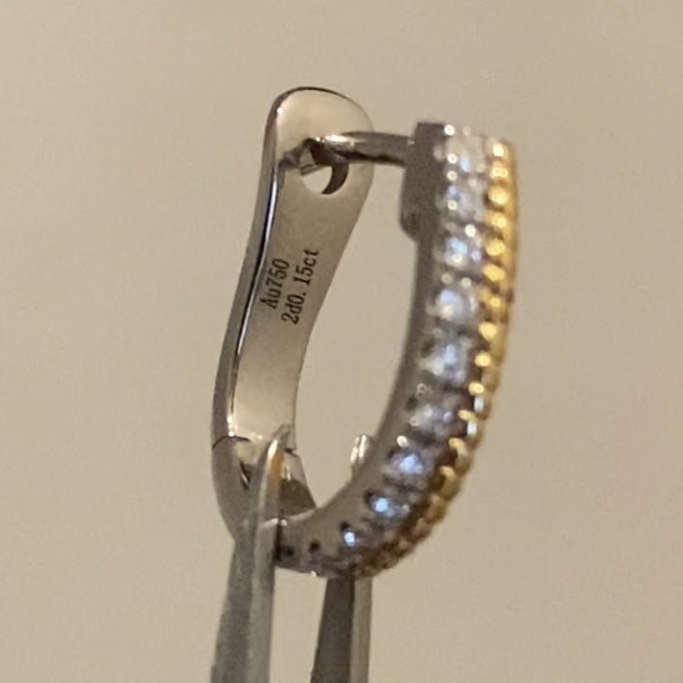 K18WG PG YG ダイヤモンド ピアス フープピアス リングピアス 馬蹄 ホースシュー 馬の蹄 U U字 シンプル 18K ホワイトゴールド イエローゴールド ピンクゴールド - Jewelry Hills Tokyo
