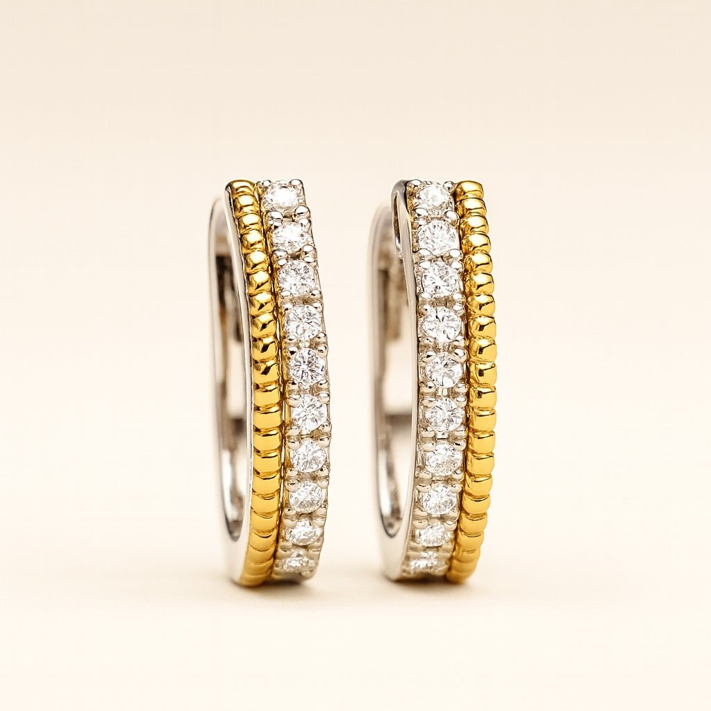 K18WG PG YG ダイヤモンド ピアス フープピアス リングピアス 馬蹄 ホースシュー 馬の蹄 U U字 シンプル 18K ホワイトゴールド イエローゴールド ピンクゴールド - Jewelry Hills Tokyo