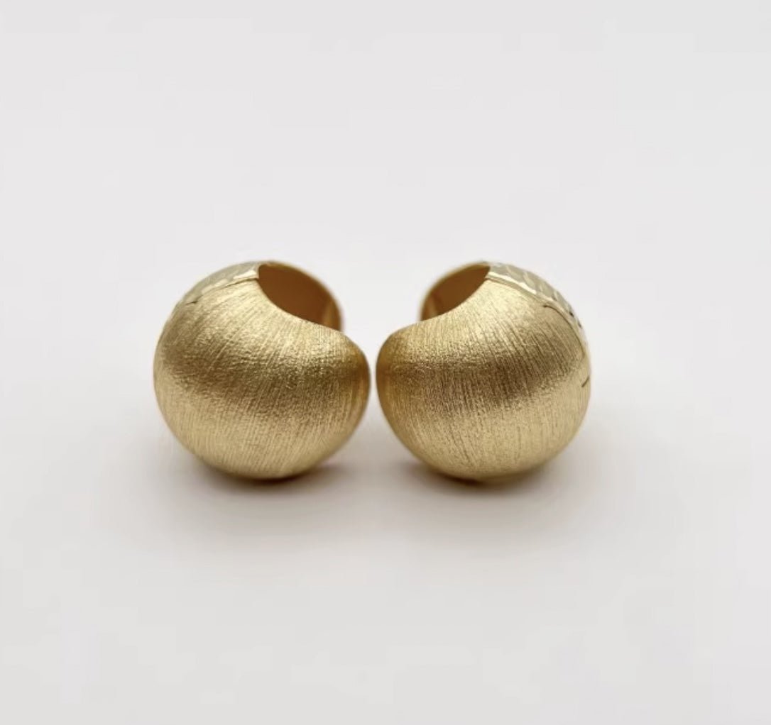 K18YG イエローゴールド フープピアス ピアス リングピアス 12.5mm 松ぼっくり コロコロ 球体 18金 18K K18 ボールカット 2way - Jewelry Hills Tokyo