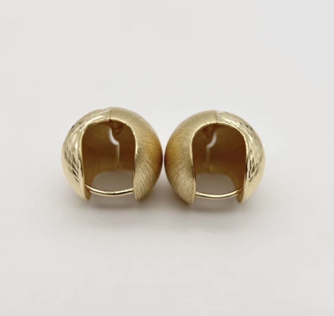 K18YG イエローゴールド フープピアス ピアス リングピアス 12.5mm 松ぼっくり コロコロ 球体 18金 18K K18 ボールカット 2way - Jewelry Hills Tokyo