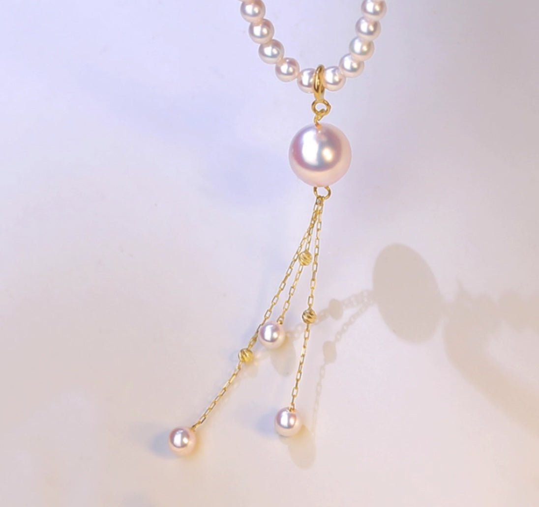 K18YG イエローゴールド あこや真珠 ペンダントチャーム 18金 真珠 パール 18K akoya ネックレス ペンダント トップ 3 - 8.5mm - Jewelry Hills Tokyo