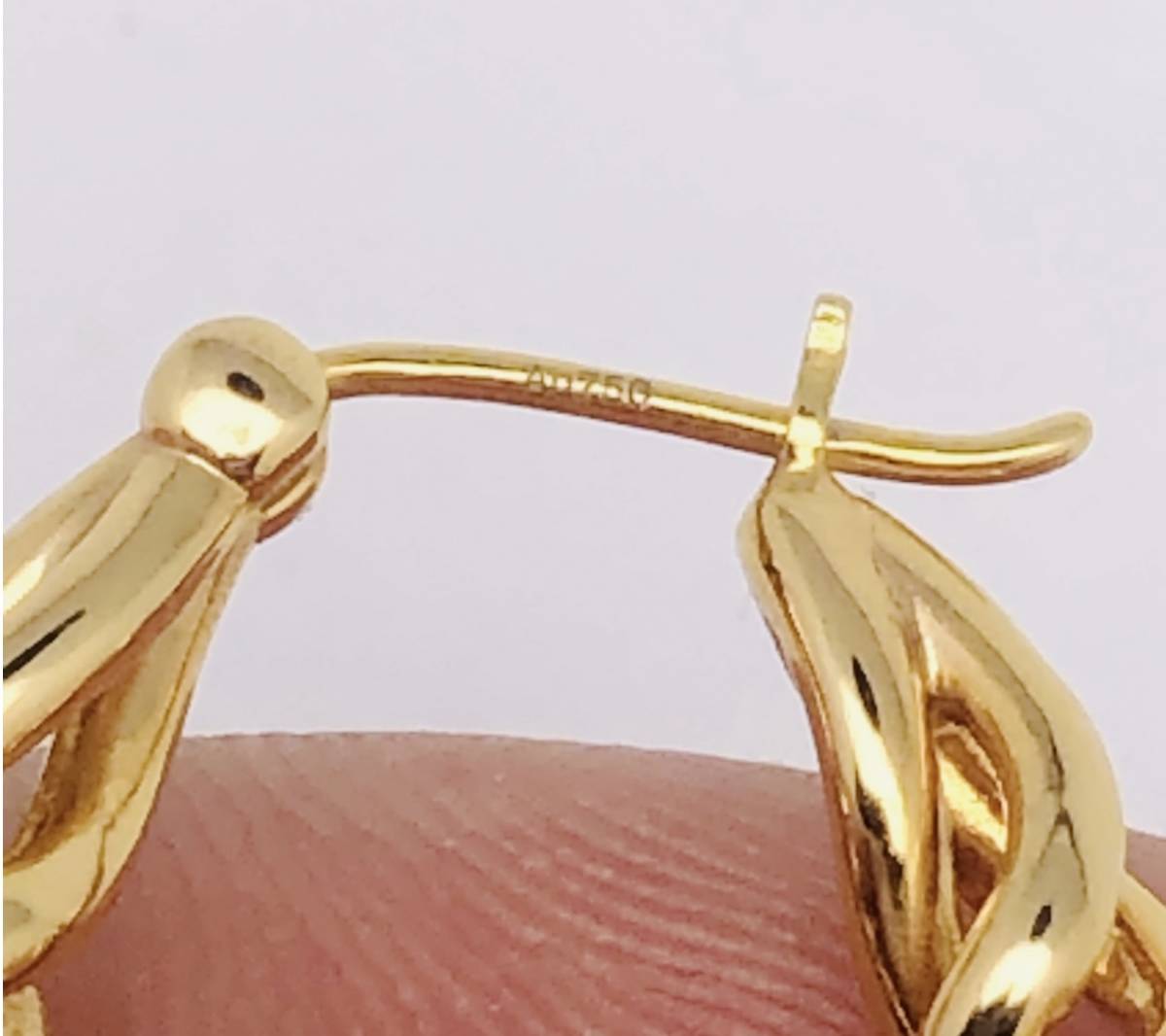 K18YG イエローゴールド フープピアス ピアス リングピアス 中空 ロープ ねじり ツイスト ツイストフープ 18金 18K K18 - Jewelry Hills Tokyo