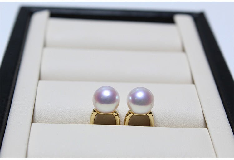 K18YG イエローゴールド あこや真珠 アコヤ 18金 ピアス リングピアス フープピアス 真珠 パール 18K スクエア K18WG ホワイトゴールド - Jewelry Hills Tokyo