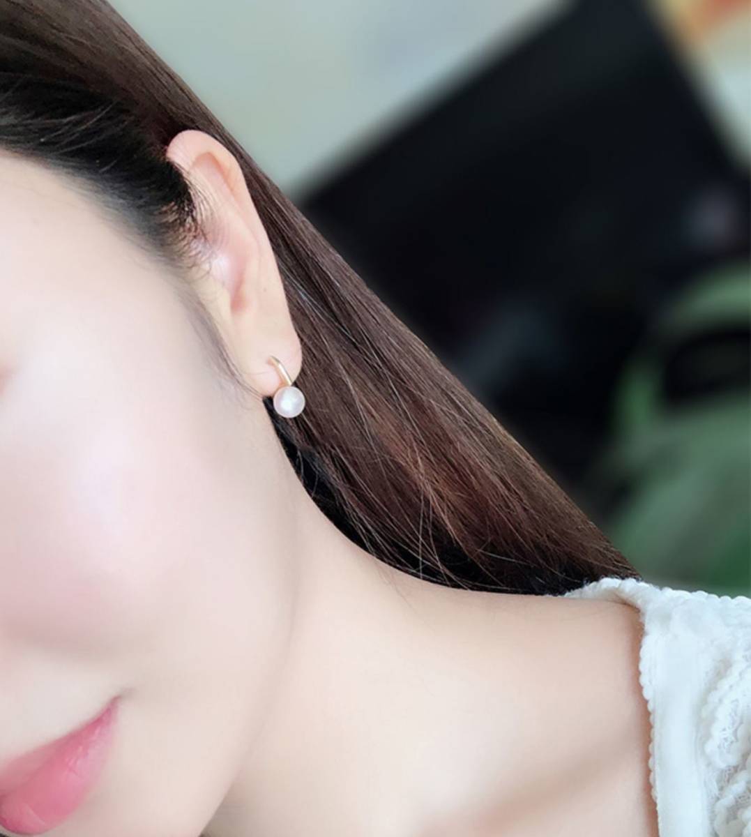 K18YG イエローゴールド あこや真珠 アコヤ 18金 ピアス リングピアス フープピアス 真珠 パール 18K スクエア K18WG ホワイトゴールド - Jewelry Hills Tokyo