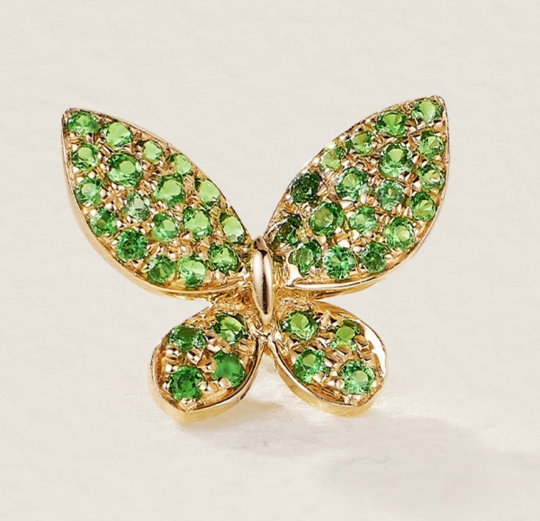 K18YG 蝶々 チャーム ジュエリーパーツ パーツ 18金 18K ペンダント ペンダントトップ ネックレスチャーム YG イエローゴールド ちょうちょ ダイヤモンド サファイア ルビー ツァボライト - Jewelry Hills Tokyo