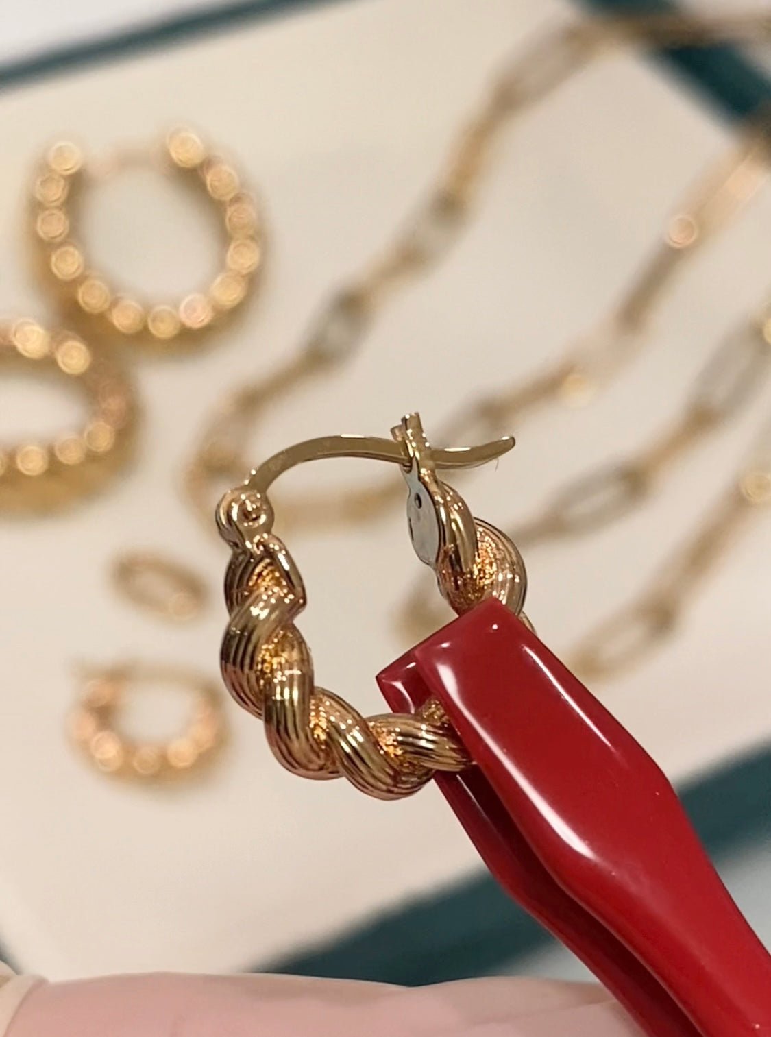 K18YG イエローゴールド 18K フープピアス ねじり ロープ ピアス メンズ レディース ユニセックス リングピアス ツイスト 中空ピアス - Jewelry Hills Tokyo