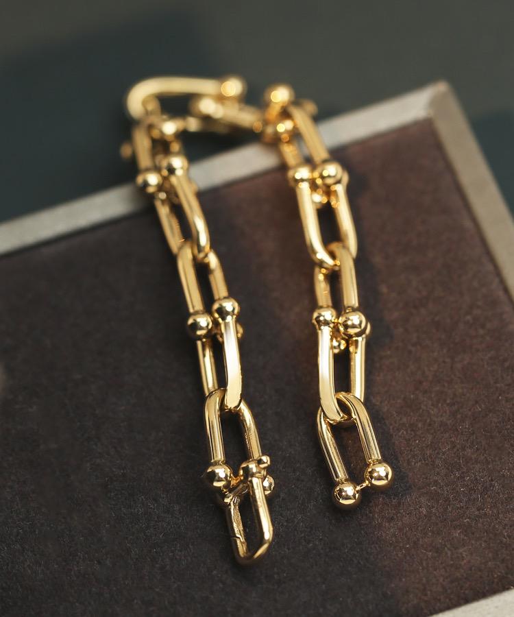 K18YG ホースモチーフ ブレスレット 馬の蹄 チェーンブレス 太め 18K ホースシュー - Jewelry Hills Tokyo