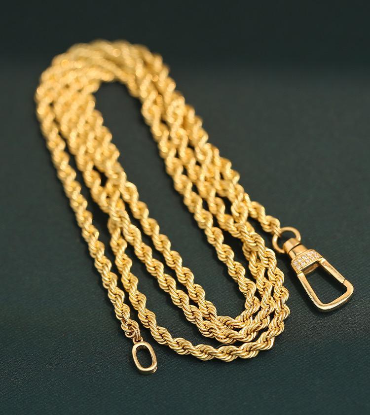 K18YG イエローゴールド ネックレス ペンダント 馬蹄 18k ロープチェーン ホースシュー ツイスト 18金 18K - Jewelry Hills Tokyo