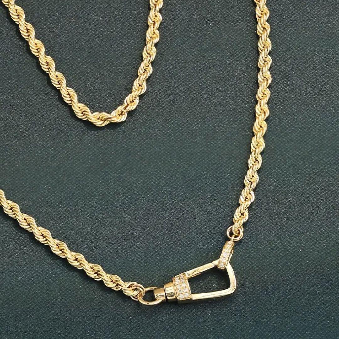 K18YG イエローゴールド ネックレス ペンダント 馬蹄 18k ロープチェーン ホースシュー ツイスト 18金 18K - Jewelry Hills Tokyo