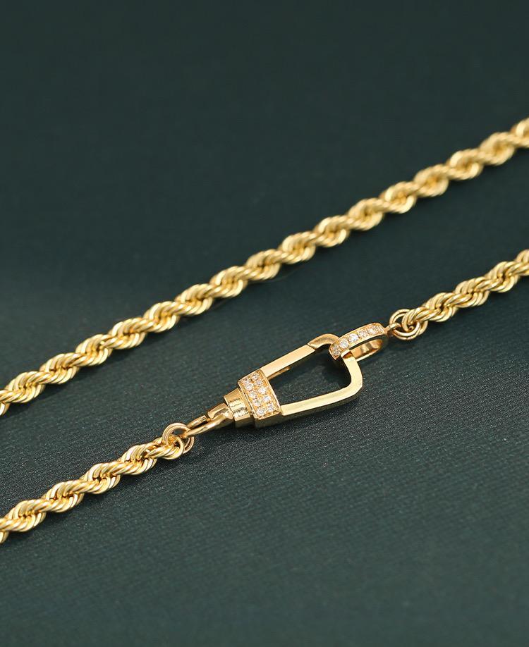 K18YG イエローゴールド ネックレス ペンダント 馬蹄 18k ロープチェーン ホースシュー ツイスト 18金 18K - Jewelry Hills Tokyo