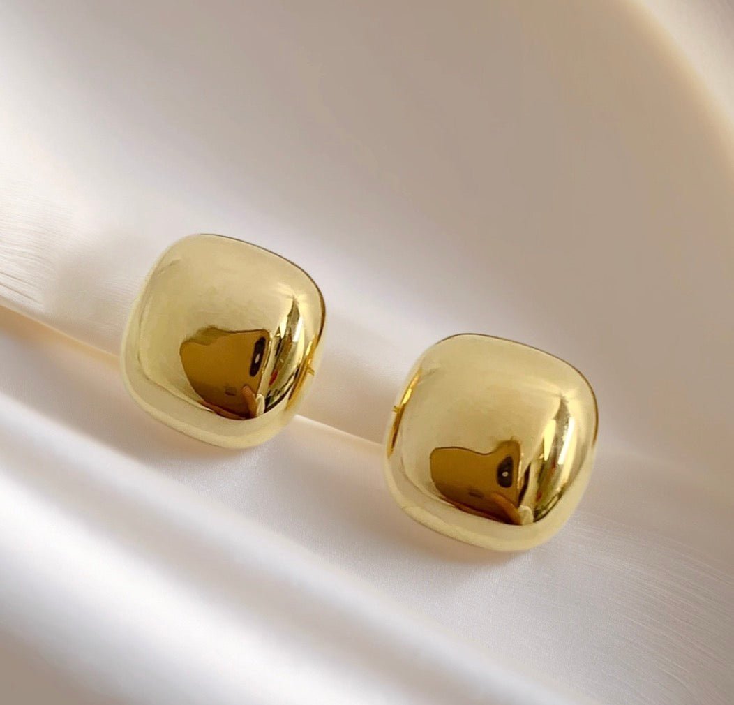 K18YG スタッドピアス 鏡面 スクエア 四角形 イエローゴールド 18K 18金 ピアス 中空ピアス イエローゴールド シンプル - Jewelry Hills Tokyo