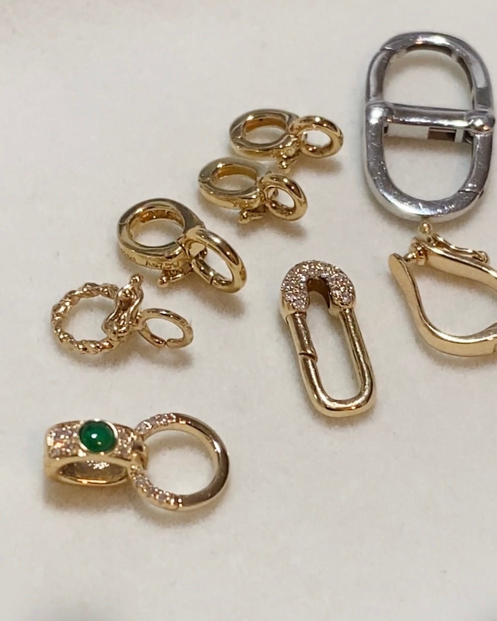 K18YG エメラルド ダイヤモンド ロック付き 18K 18金 イエローゴールド パーツ バチカン チャーム 留め具 留め金具 繋ぎ マルチバチカン - Jewelry Hills Tokyo