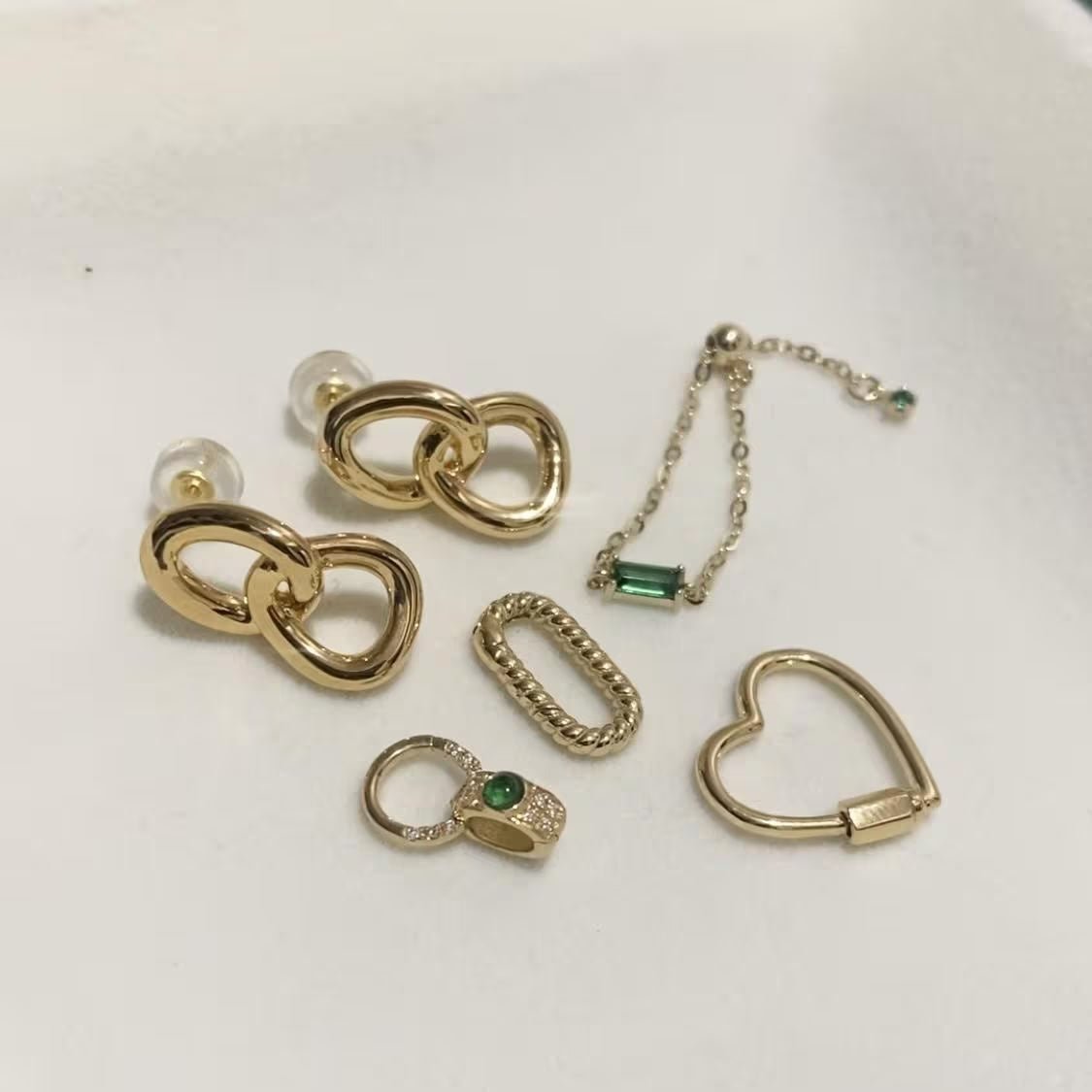 K18YG エメラルド ダイヤモンド ロック付き 18K 18金 イエローゴールド パーツ バチカン チャーム 留め具 留め金具 繋ぎ マルチバチカン - Jewelry Hills Tokyo