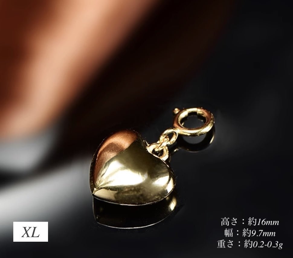 K18YG イエローゴールド 18K ペンダントトップ ネックレス チャーム ミニ エンドパーツ ハート型 ハート チェーンチャーム ジュエリーパーツ ヒキワ 引き輪 ひきわ - Jewelry Hills Tokyo