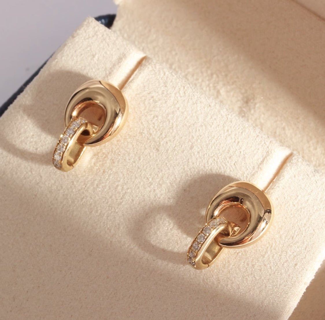 K18YG イエローゴールド 18K ピアス スタッドピアス 2way ダイヤモンド イタリアンジュエリー オーバル ラウンド 3way ペンダントトップ チャーム - Jewelry Hills Tokyo
