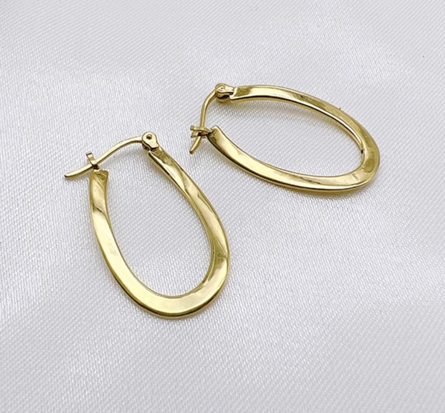 K18YG イエローゴールド 18K ピアス フープピアス リングピアス イタリアンジュエリー 輪っか 中空 中空ピアス - Jewelry Hills Tokyo