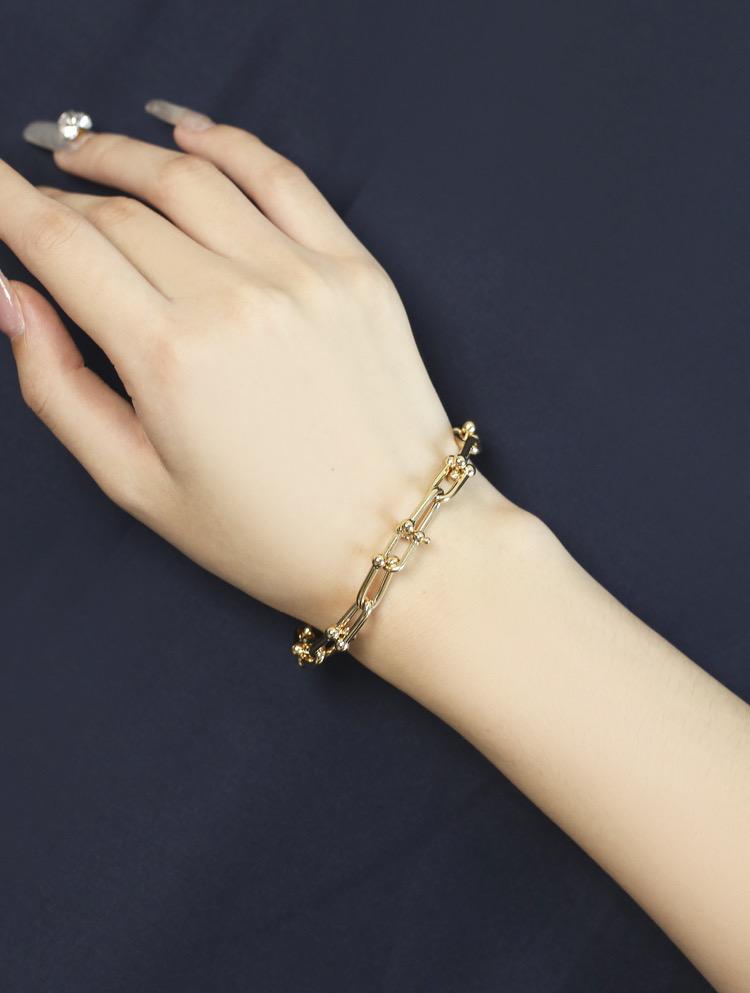 K18YG ホースモチーフ ブレスレット 馬の蹄 チェーンブレス 太め 18K ホースシュー - Jewelry Hills Tokyo