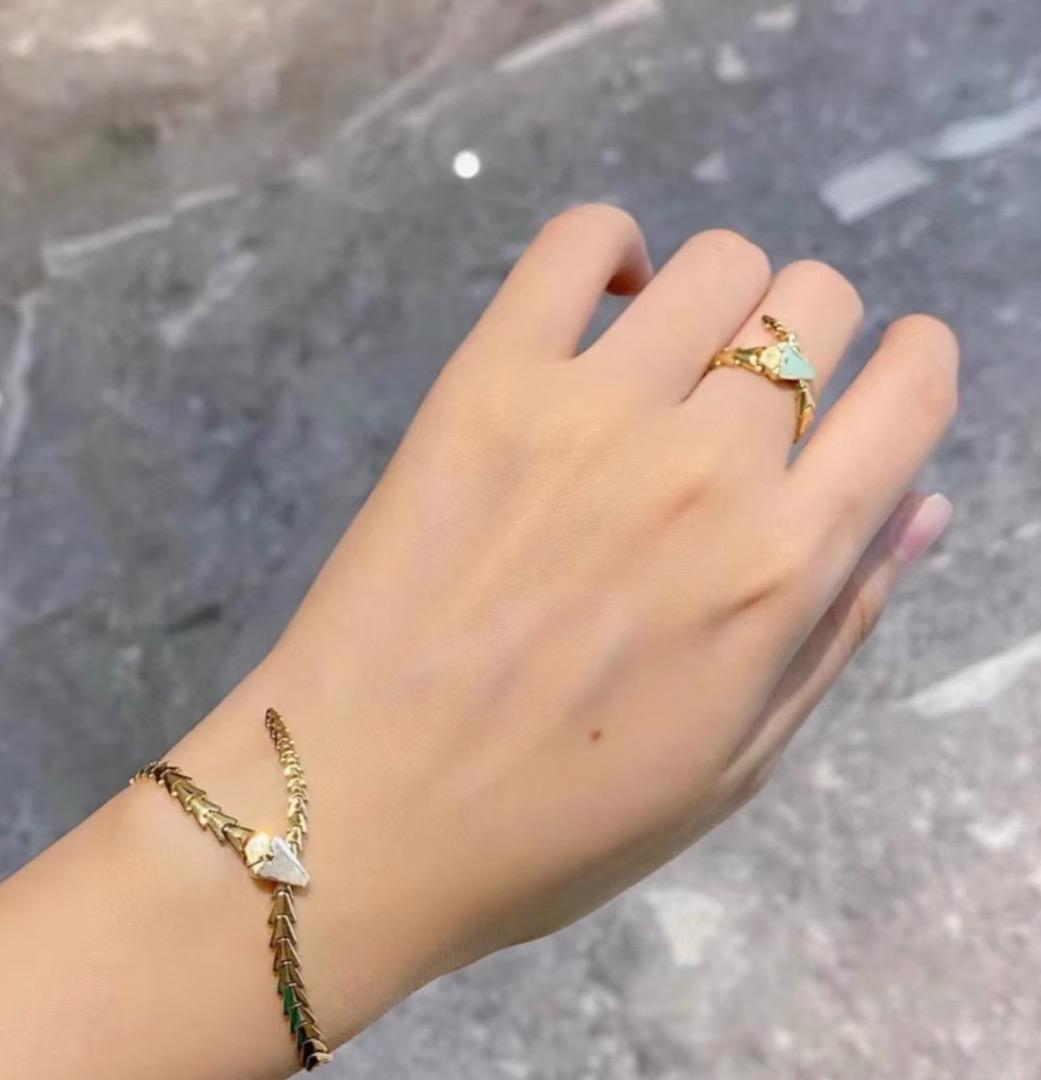 K18YG イエローゴールド 18K ブレスレット イタリアンジュエリー 蛇 スネーク 龍 竜 辰 蛇の皮 スネークスキン クリップブレス - Jewelry Hills Tokyo
