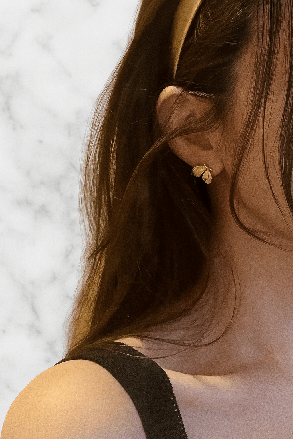 K18YG イエローゴールド 18K ピアス スタッドピアス ちょうちょ 蝶 花びら *チャームが付けられます。 - Jewelry Hills Tokyo