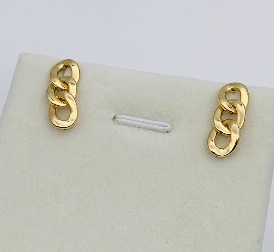 K18YG イエローゴールド 18K ピアス スタッドピアス イタリアンジュエリー 喜平チェーン チェーンピアス ツイスト 中空 ワンポイント 喜平 - Jewelry Hills Tokyo