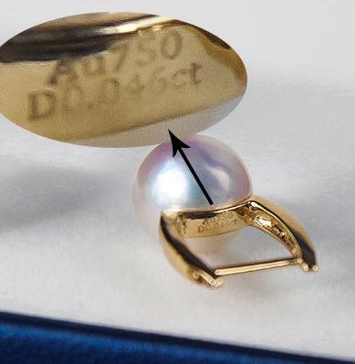 K18YG イエローゴールド あこや真珠 ピアス ダイヤモンド リングピアス アコヤ 真珠 パール ダイヤ スクエア シンプル 18K - Jewelry Hills Tokyo