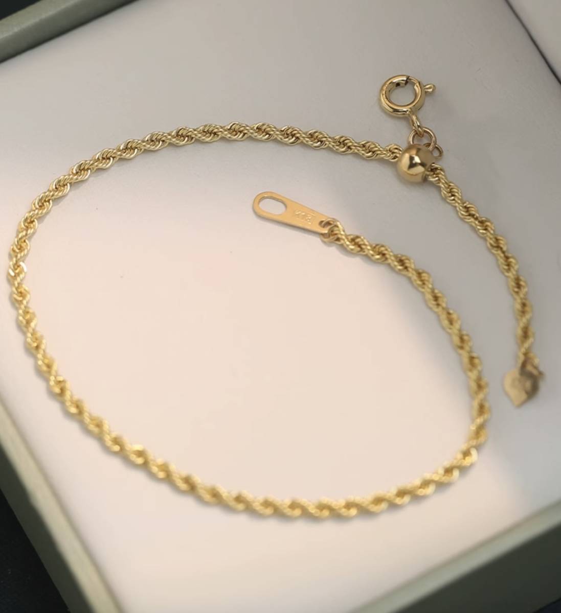 K18YG イエローゴールド 18K ツイスト ロープチェーン 綱 ブレスレット ブレス メンズ レディース ユニセックス スライド式 アジャスター - Jewelry Hills Tokyo