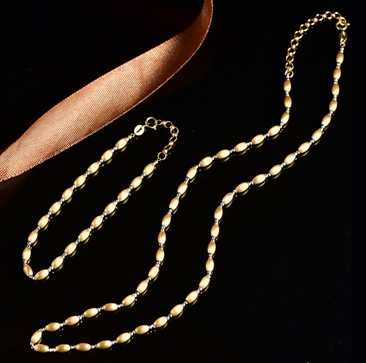 K18YG イエローゴールド 18K ネックレス フォガロチェーン チェーンネックレス ミラーボール WG ホワイトゴールド ビーズネックレス - Jewelry Hills Tokyo