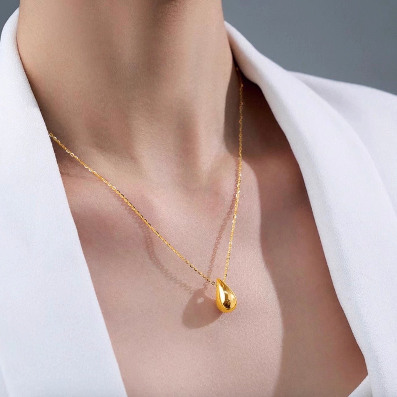 K18YG ペンダントトップ ティアドロップ 雫 18K YG イエローゴールド ネックレス チャーム ペンダント 涙 ドロップ型 18K 18金 - Jewelry Hills Tokyo