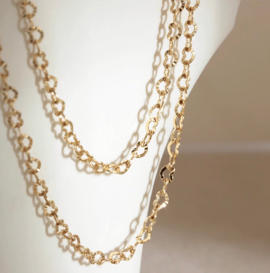 K18YG ハートチェーン 2.2mm イエローゴールド 18K 18金 ネックレスチェーン チェーンネックレス 45cm ~ ハート - Jewelry Hills Tokyo